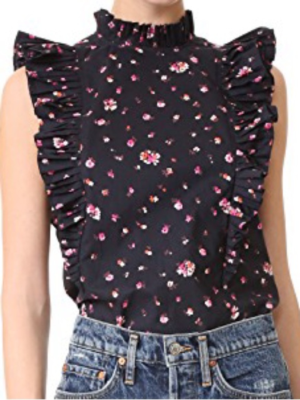 Rebecca Taylor Mia  Floral Ruffle Sleeveless Top 12